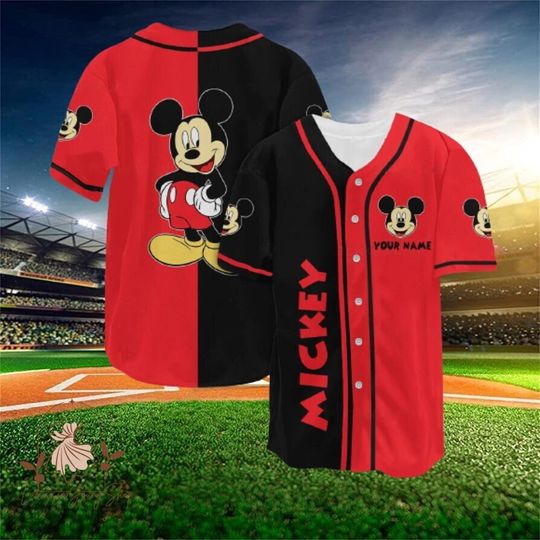 Custom Mickey Baseball Jersey, Disney Baseball Jersey, Mickey Mouse Shirt, Mickey Baseball Shirt, Disney Vacation Shirt, Disneyland Shirt