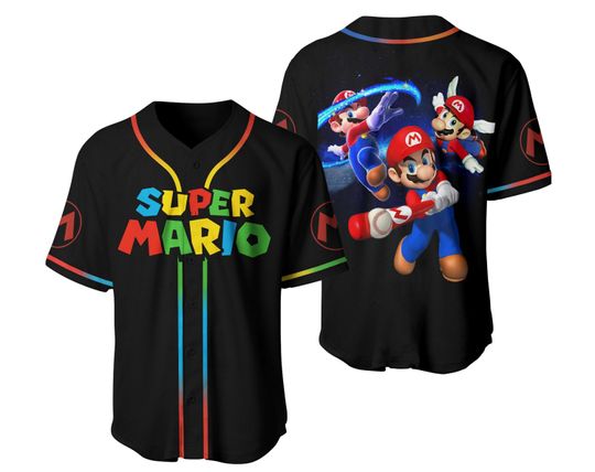 Super Mario Baseball Jersey, Mario Jersey Shirt, Mario Jersey Shirts
