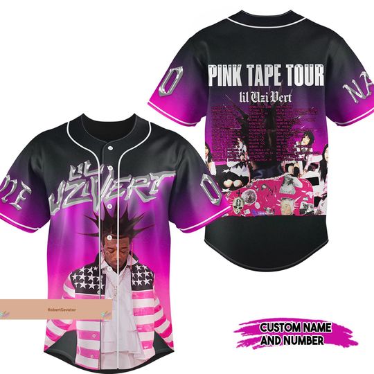 Custom Lil Uzi Vert Baseball Jersey, Pink Tape Tour Shirt, Lil Uzi Vert Rap Concert Merch