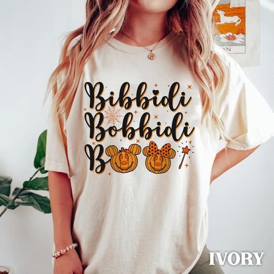 Bibbidi Bobbidi Boo Halloween Shirt / Mickey Minnie Pumpkin Head Tee / Disneyland Halloween Family Trip