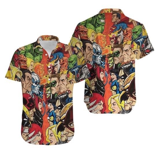 DC Comic Ft Marvel 3D All Print Hawaiian Shirt