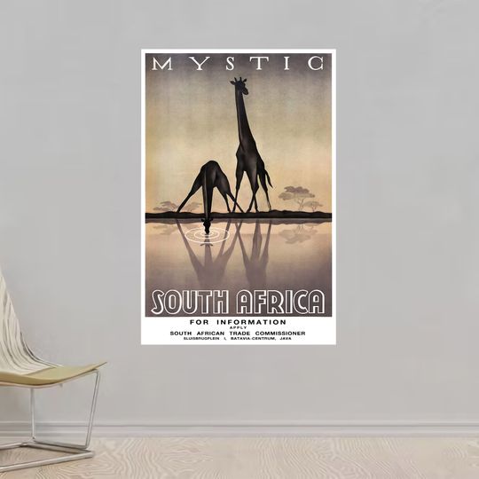 Mystic South Africa Vintage Travel Poster Premium Matte Vertical Poster