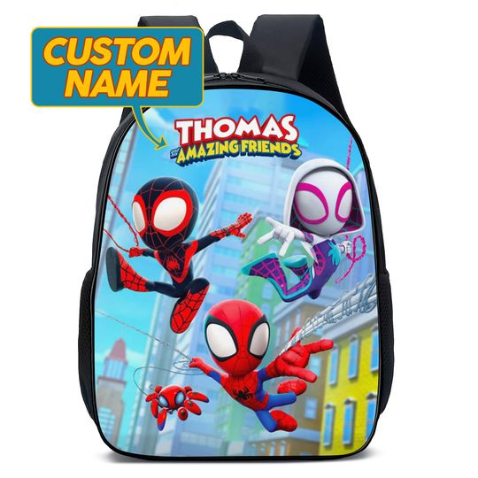 Personalize Spiderman Superhero Backpack, Hero Spider Back To School Bag