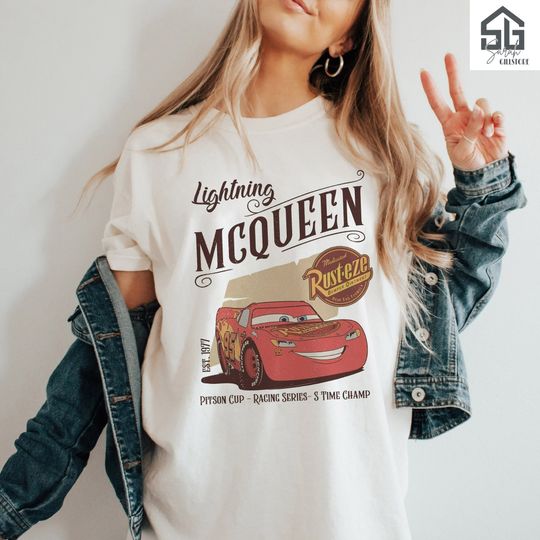 Vintage Cars Shirt, Lightning McQueen Shirt, Car Pixar Shirt, McQueen 1977