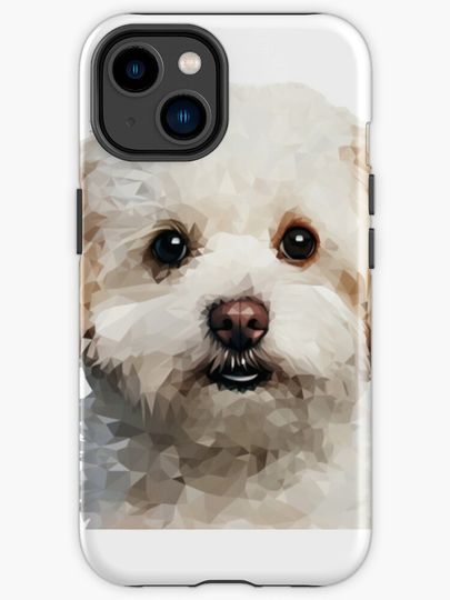 bichon_frise art pixel dog | iPhone Case