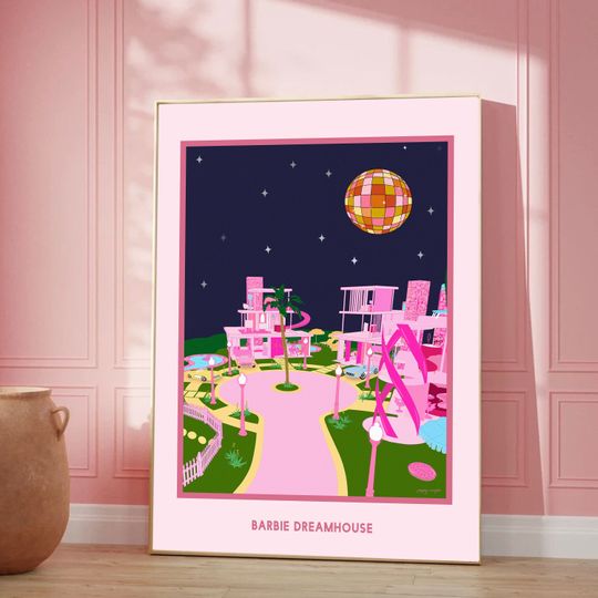 Barbie Movie Inspired Print | Barbie Dreamhouse Print | Pink Wall Art Poster