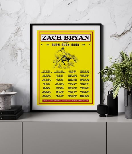 Retro Bryan Burn Burn Burn Tour 2023 Poster Concert ZB Album Poster