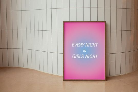 Barbie Movie Quote Aura Print, Every Night Is Girls Night, Barbie 2023 Wall Art