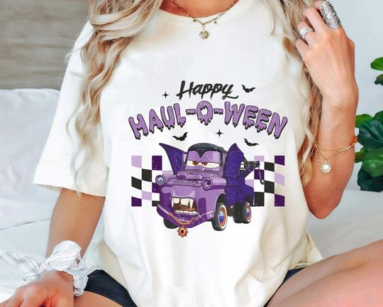 Vintage Tow Mater Vampire Happy Haul-O-Ween Checkerboard Shirt