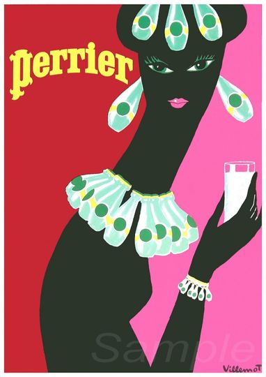 Vintage Perrier Advertising Poster Print