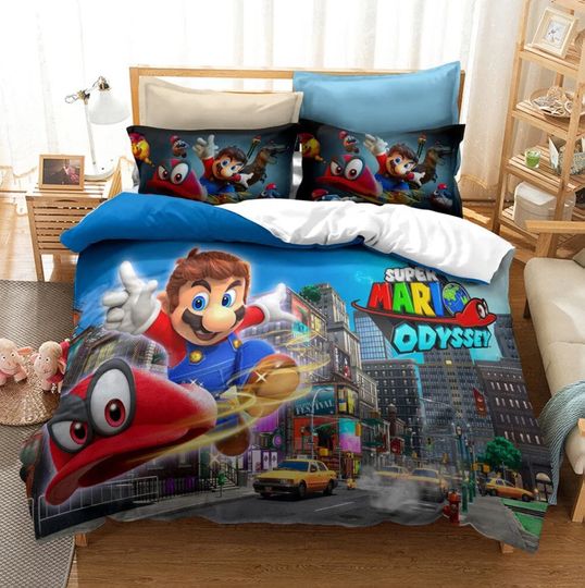 Mario Odyssey Bedding Set, Mario Bros Character  Bedding, Super Mario Gifts