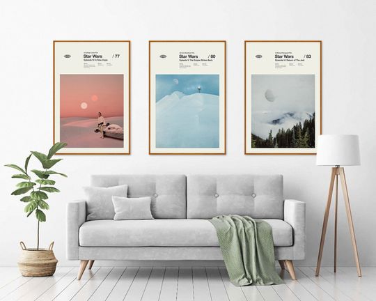 Star Wars Poster Set - Minimalist Poster, Star Wars Poster, A New Hope, The Empire Strikes Back, Return of the Jedi, Tatooine, Hoth, Endor