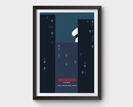 Ghostbusters - A3 movie poster, art, print, minimal poster, marshmallow man, stay puft, minimalist movie poster, who you gonna call, film