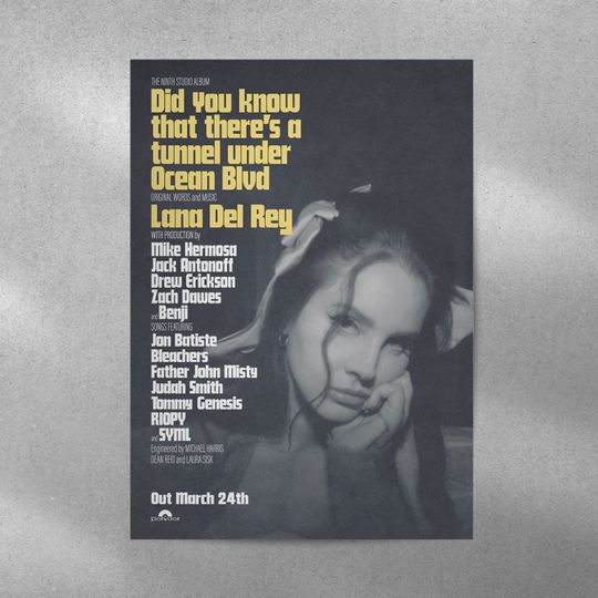 Lana Del Rey - Did You Know That There's A Tunnel Under Ocean Blvd - A1 Promo Poster