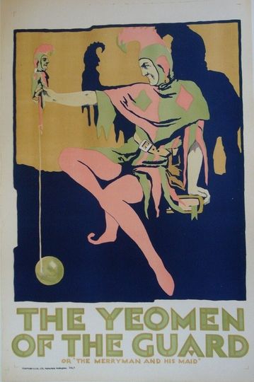 1920s Original British Art Deco Poster, Gilbert & Sullivan, The Yeomen Of The Guard, Jester