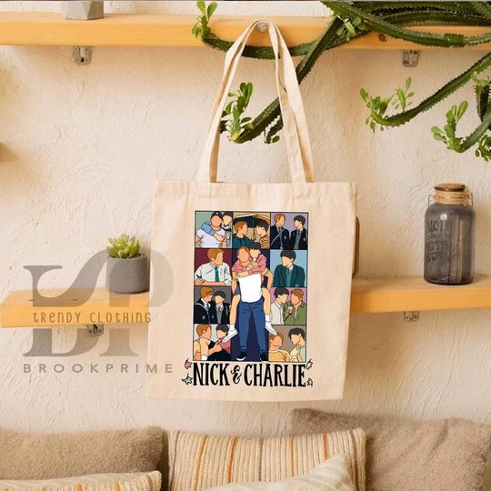 Nick and Charlie Heartstopper Art Eras Tour Canvas Tote Bag