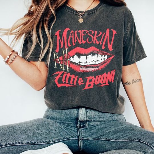 Discover Vintage 2023 Maneskin Rush! World Tour T-Shirt, Mneskin Band Shirt