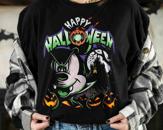 Mickey Mouse Custom Vampire Happy Halloween Shirt