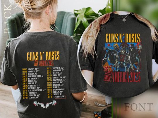 Guns And Roses Shirt, Guns N' Roses Europe and North America 2023 Tour T-Shirt