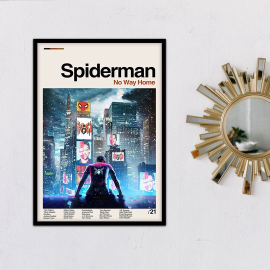 Spider Man No way Home Poster, Retro Movie Poster