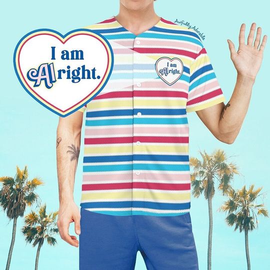Discover I am Alright Allan Doll Shirt Striped Pastel