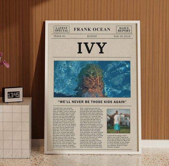 Frank Ocean Retro Newspaper Ivy Poster