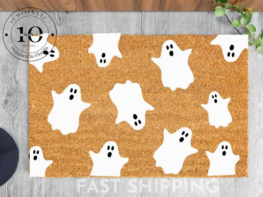 Ghost doormats, halloween doormat, spooky season doormat, halloween decorations,October Season