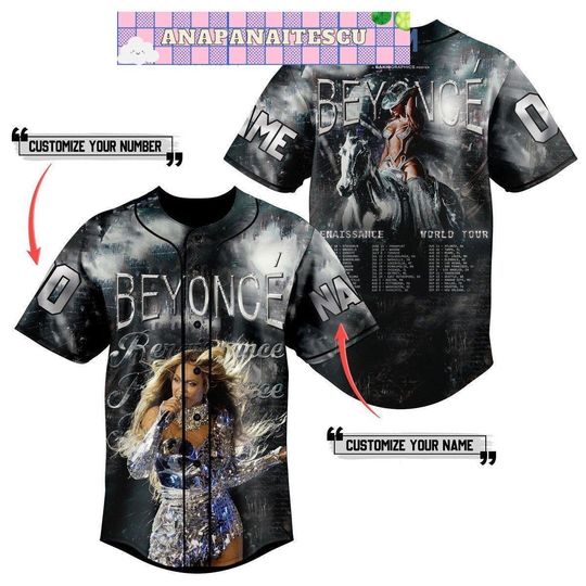 Personalized Beyonce Jersey Shirt, Renaissance World Tour Baseball Shirt