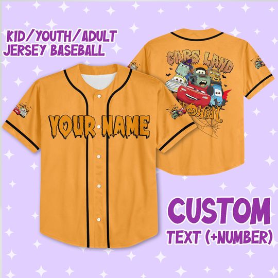 Discover Personalized Halloween Cars Land Jersey, Custom Disney Jersey