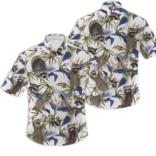 Raccoon Summer Hawaiian Shirt