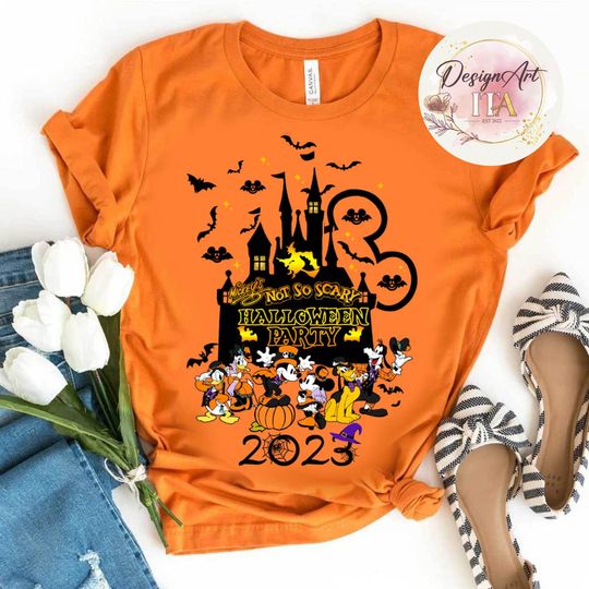 Discover Mickey's not so scary Halloween 2023 shirt, Disney castle Halloween shirt, Mickey & friends Halloween party
