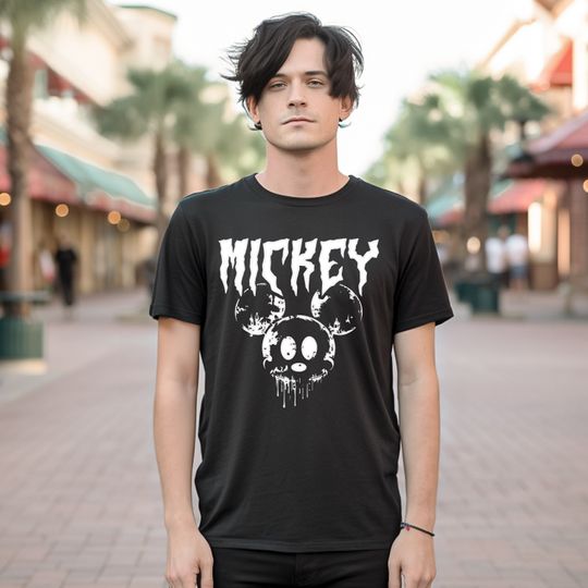 Mickey Mouse Metal Shirt: Unisex Disney Goth Punk Tee Deathmetal Halloween