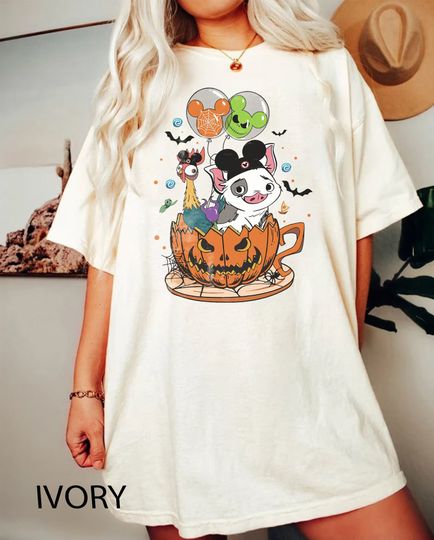 Moana Halloween Shirt, Pua and Hei Hei Shirt, Disney Teacup Shirt, Disney Balloon Shirt, Disney Halloween Shirt