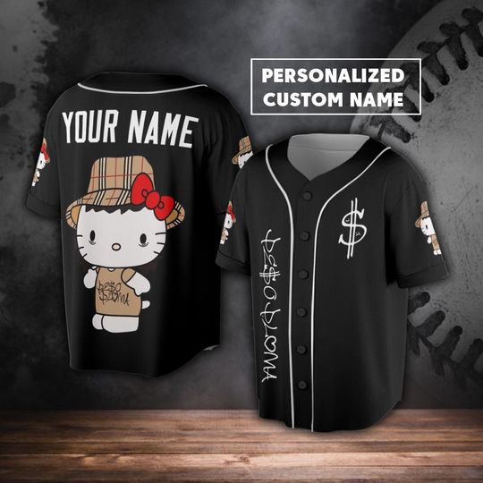 Custom Name Peso Pluma Baseball Jersey, Hello Kitty Peso Pluma Tour