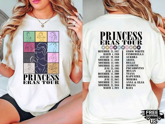 Vintage Princess Eras Tour Shirt, Princess Royal Tour Shirt, Disney Princess Shirt