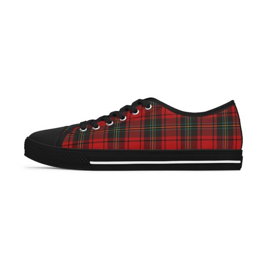 Women's Low Top Sneakers in a classic Christmas plaid