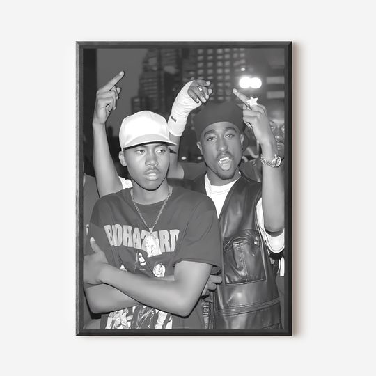 Nas & 2PAC Poster -  Matte Vertical Posters - Hip Hop Poster