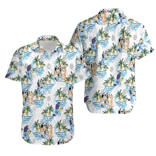 BlueyDad Hawaiian Dad Life Family Shirt, Fathers' Gift Shirt, BlueyDad Family Shirt