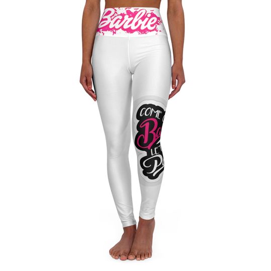 Barbie-Core White High Waisted Leggings: Fashionable and Flattering Addition to Any Wardrobe