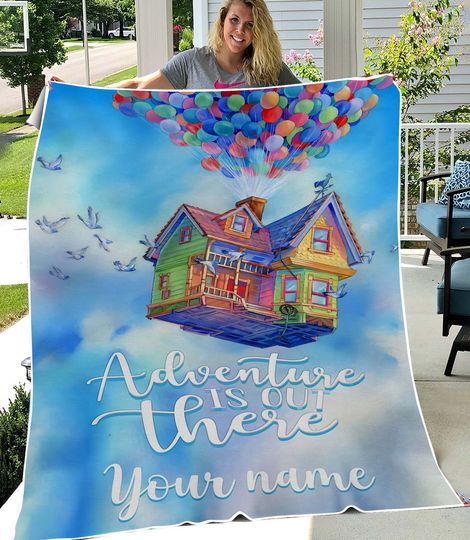 Disney Up Movie Blanket , Disney Bedding Decor, Disney Gift for Kids Mom Dad, Throw Blanket