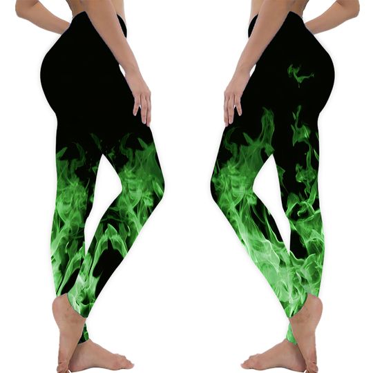 Green Flame Leggings