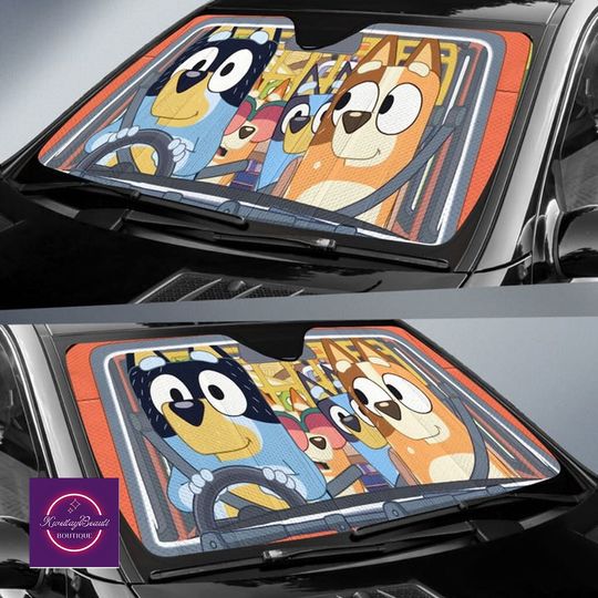 Cartoon Auto Sunshade, BlueyDad Auto Sunshade Car, BlueyDad Car Sunshade