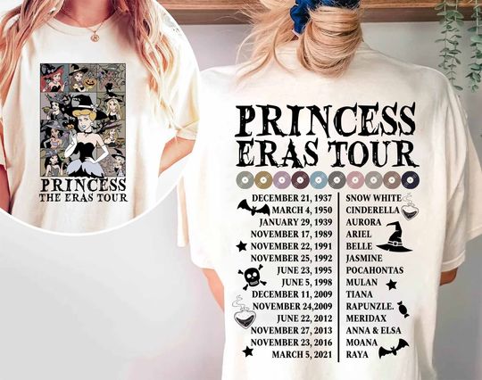 Vintage Halloween Princess Eras Tour Double Sided Shirt