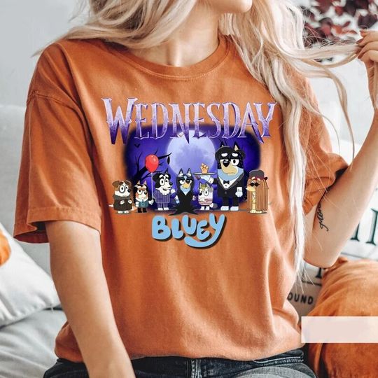 Wednesday BlueyDad Shirt || Halloween Movie Shirt || Wednesday Family BlueyDad Shirt