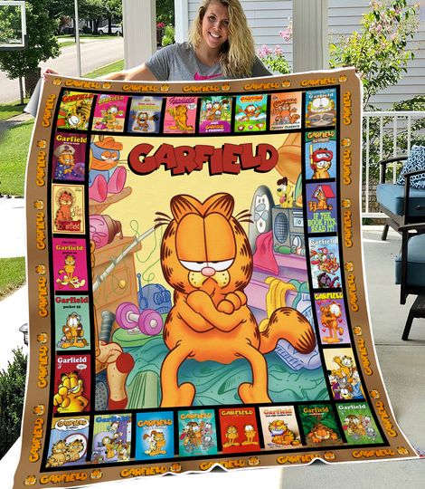Funny Garfield Fleece Blanket