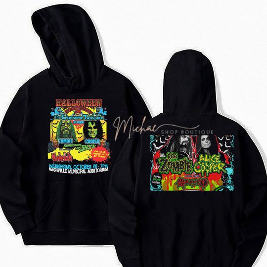 Rob Zombie Freaks On Parade Tour 2023 2Sides Hoodie, Rob Zombie Alice Cooper Dates