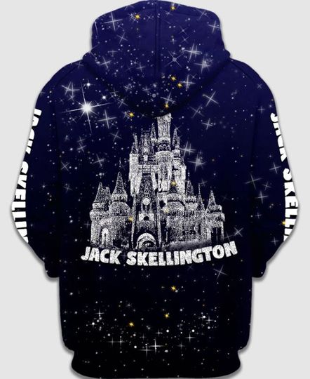 Halloween Disney Jack Skellington 3D Zip Hoodie