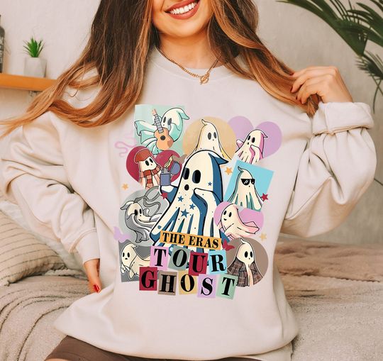 Ghost Eras Tour Sweatshirt, Ghost halloween Sweatshirt, karma is a ghost Sweatshirt
