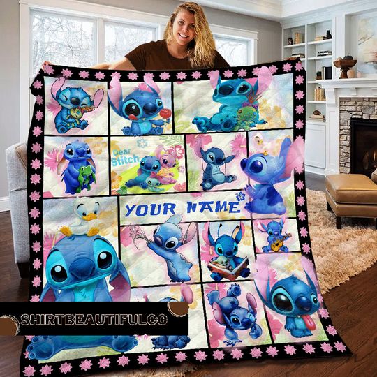 Personalized Stitch Fleece Blanket
