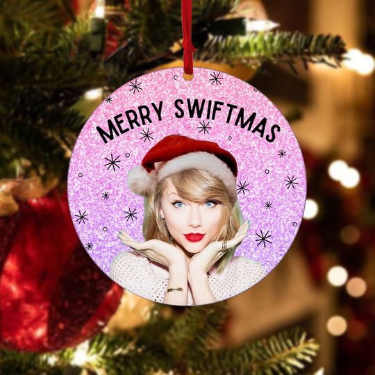 Merry Swiftmas Ornament, Custom Christmas Ornament, Eras Tour 2023 Christmas